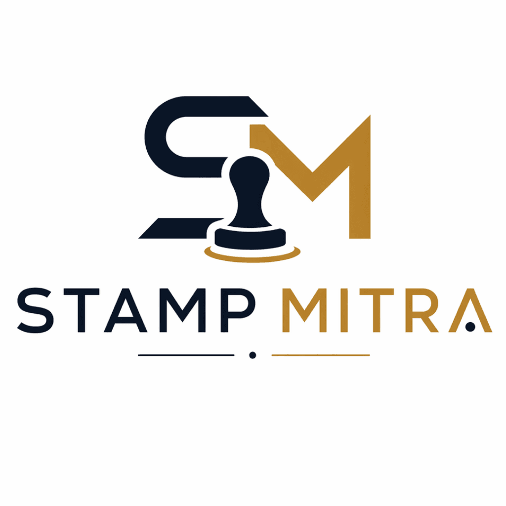 Legal documents and a stamp on a desk